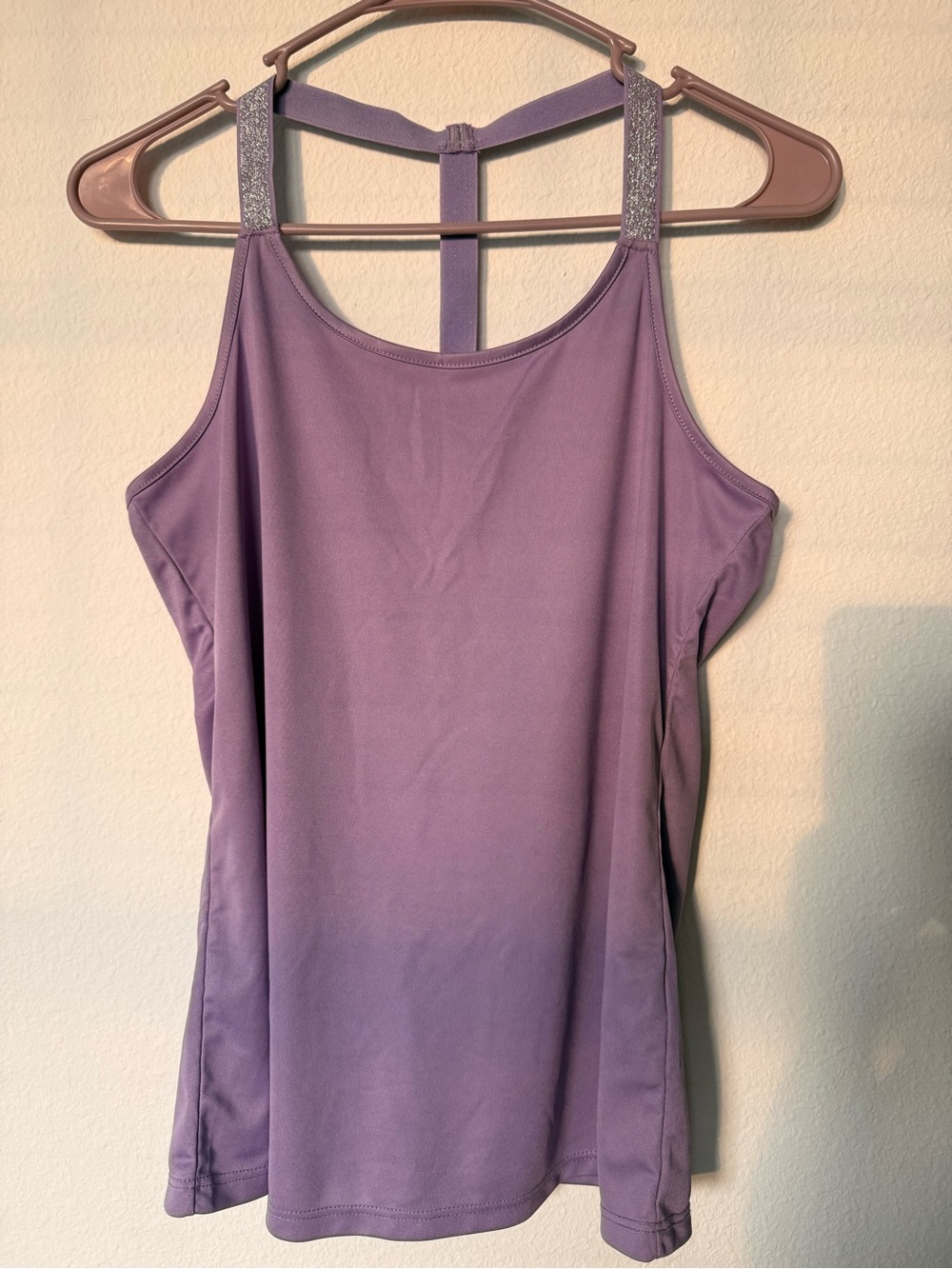 Lavender Performance Tank Top with Glitter Straps